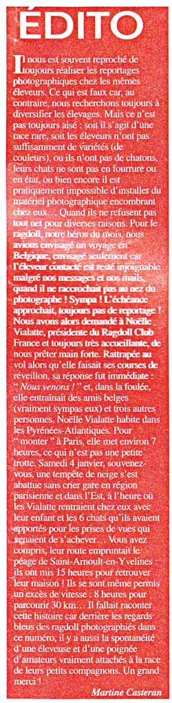 Article Atout Chat avril 2003