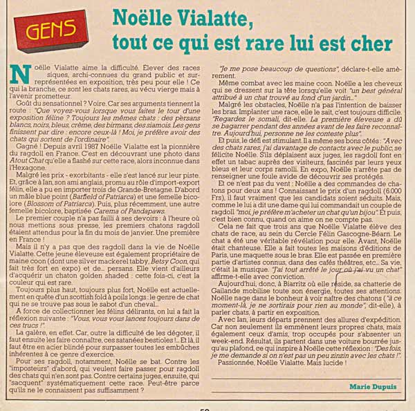 Article Atout Chat février 1988